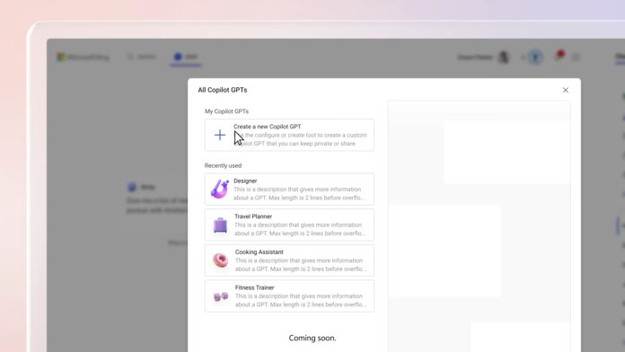 Microsoft Copilot Custom GPT creator feature