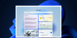 Windows 11 widgets board with navigation menu